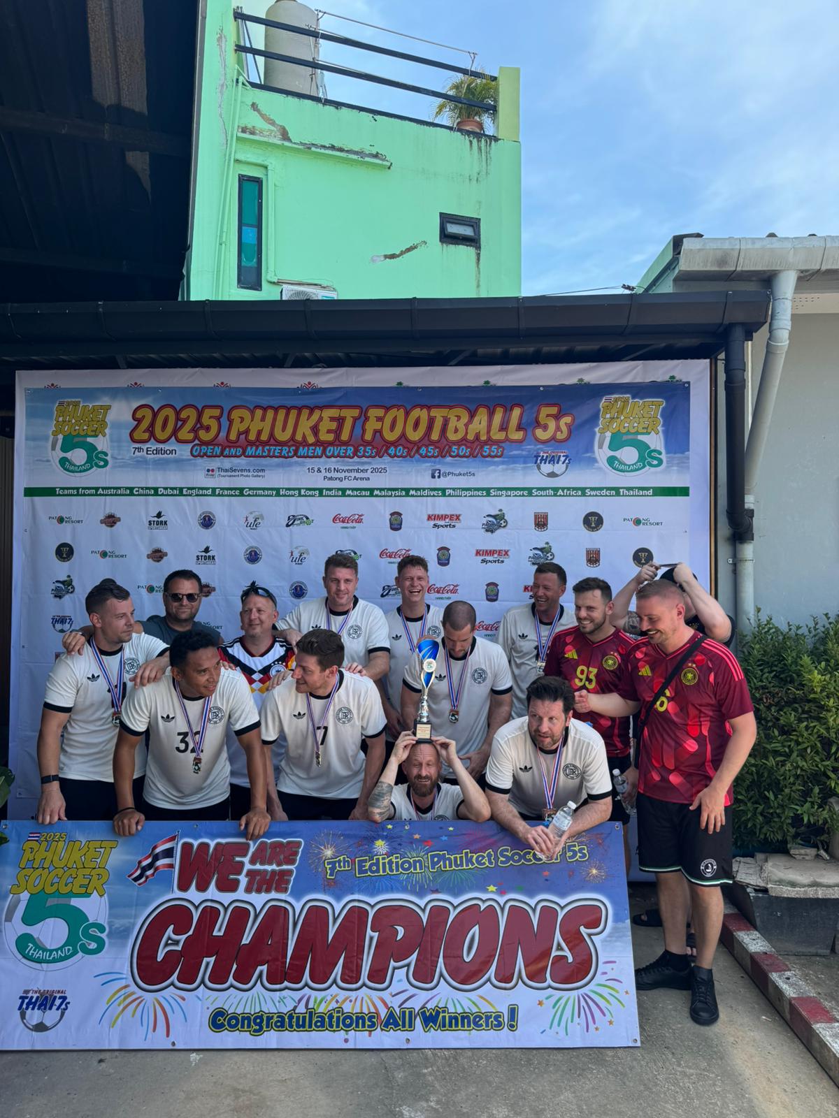 Team photo after winning the Phuket Football 5s 2025