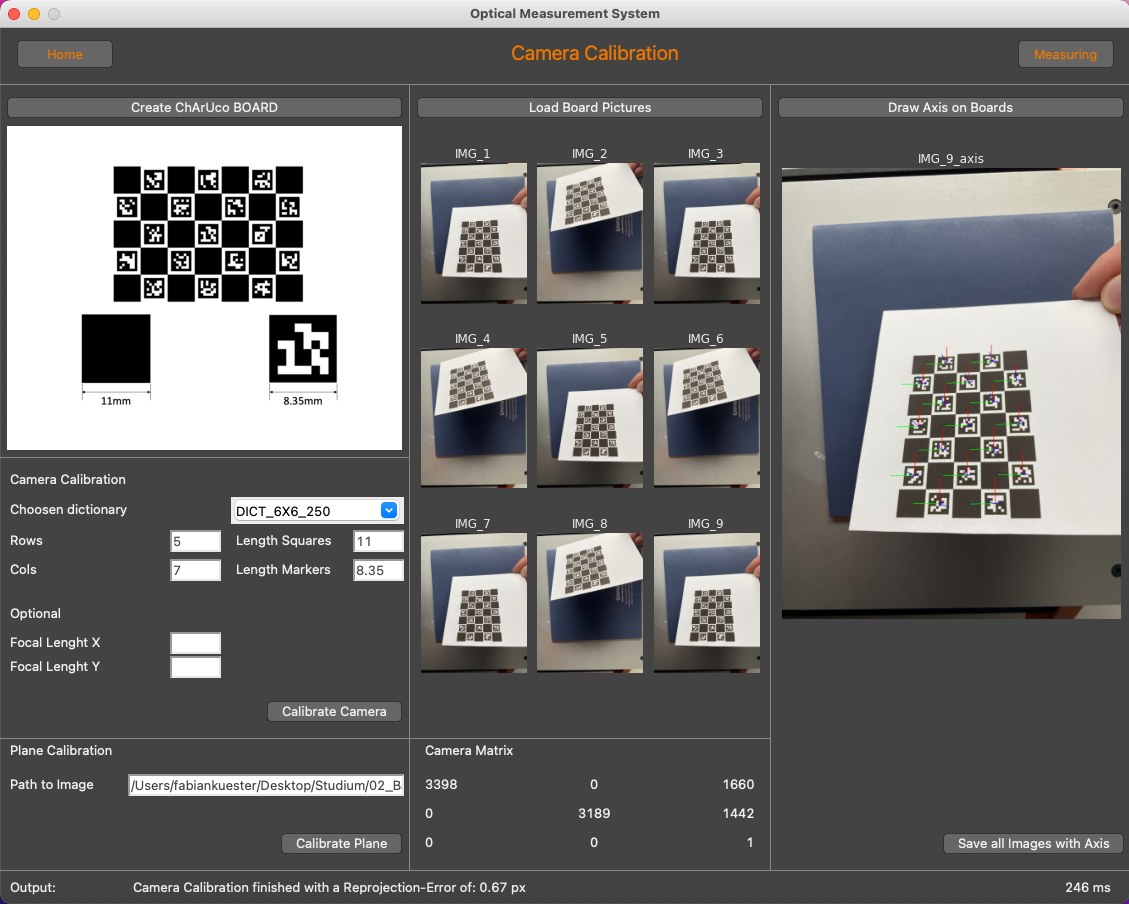 Software interface for camera calibration with Charuco boards